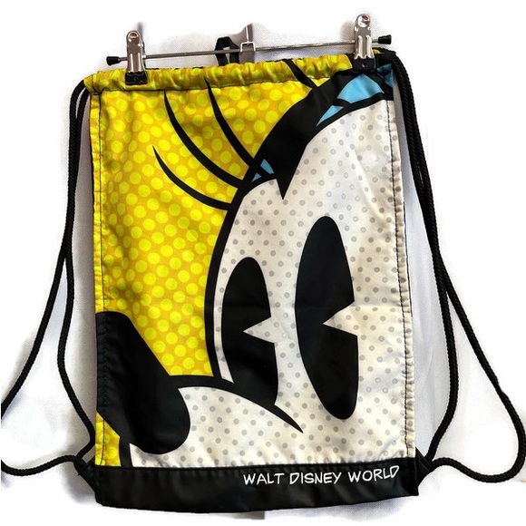Walt Disney World Parks Mickey and Minnie Mouse Drawstring Cinch Bag Pop Art - Picture 2 of 5